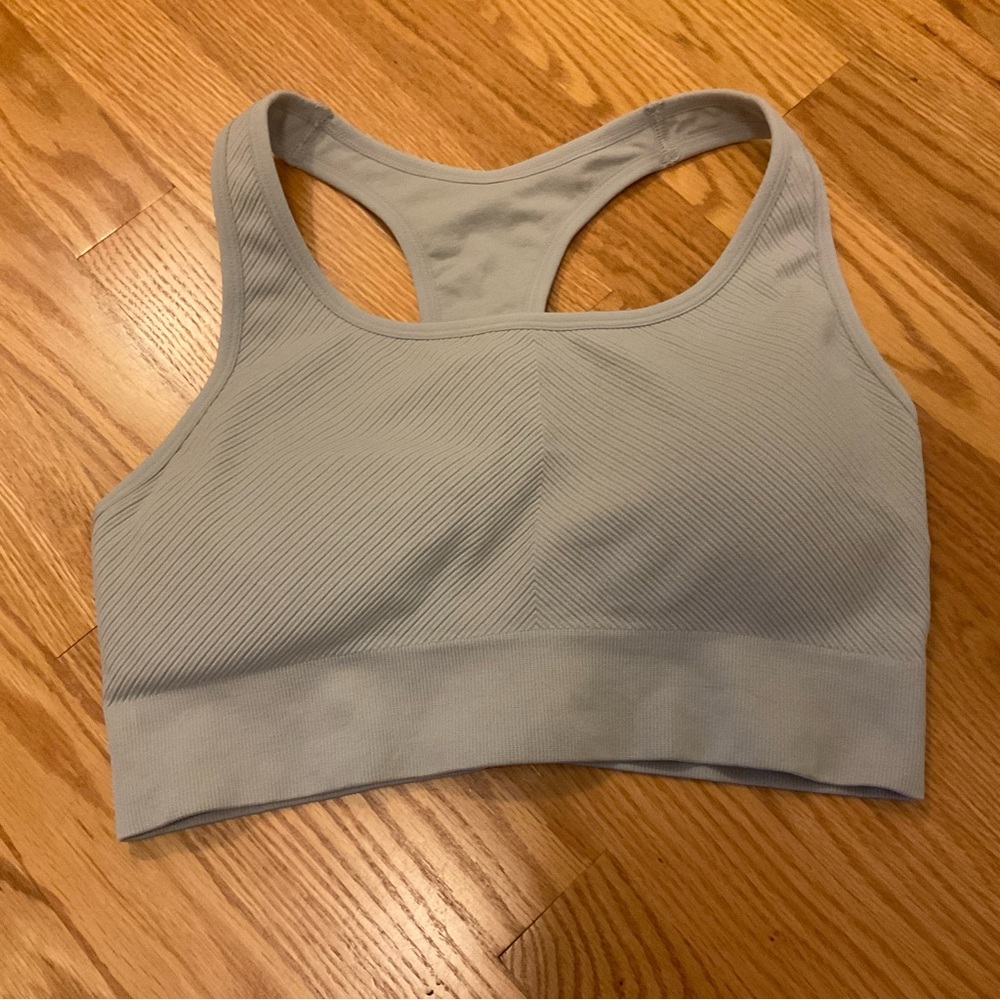 Bluish Gray Racerback Sports Bra with Medium Support